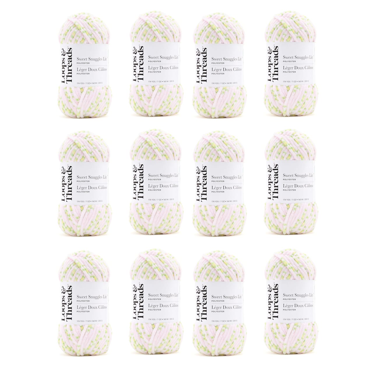 12 Pack: Sweet Snuggles Lite Blossom™ Yarn by Loops & Threads